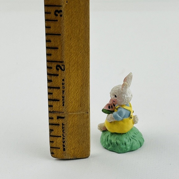 Cottontail Lane Picnic Bunny Eating Watermelon Figurine Resin Easter Springtime - Picture 4 of 5